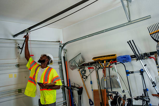 Professional Garage Door Panel Replacement technician working in Lake Royale, NC